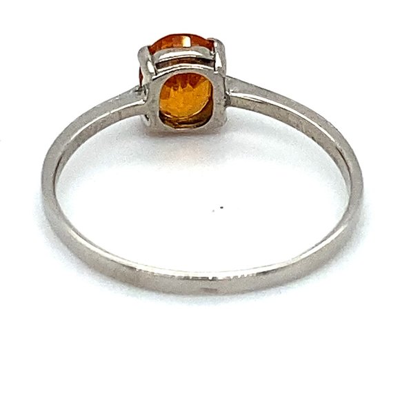 Mandarin Spessartine 1.10ct Platinum Silver Ring - Picture 4 of 6